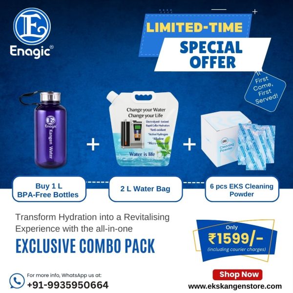 Exclusive Hydration Care Combo – Bottle, Water Bag & Cleaning Powder