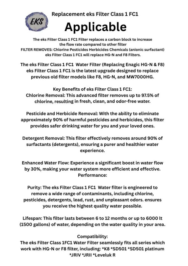 FC1 Filter eks with 6 pcs eks Electrolysis Enhancer including courier charges - Image 6